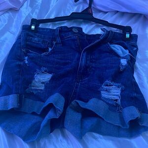 Small blue denim shorts